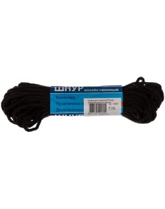 Вязано плетенный шнур ПП 3 мм хозяйственный черный 20 м 139927 Tech-krep