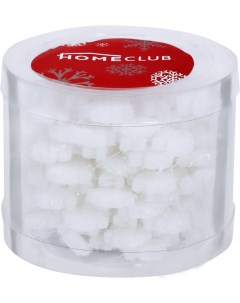 Набор елочных игрушек снежинки 10 см белый 12 шт Home club