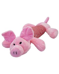 Игрушка для собак Поросенок в полоску с пищалкой розовая 25 см N1