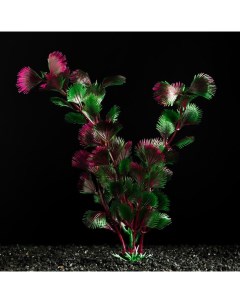 Искусственное растение для аквариума и террариума розово зелёное 4х20 см 5 шт Пижон аква