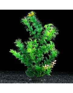 Искусственное растение для аквариума и террариума зелёное 6х24 см 4 шт Пижон аква
