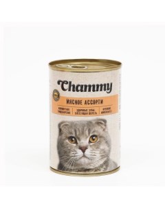 Консервы для кошек мясное ассорти в соусе 415г Chammy