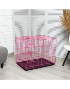 Клетка для собак розовая 70х50х60 см Пижон
