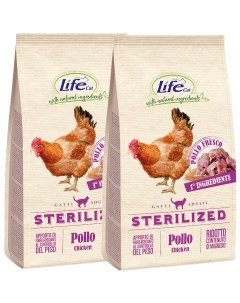 Сухой корм для кошек Adult Sterilized Chicken 2 шт по 7 5 кг Lifecat