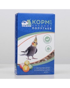 Сухой корм для средних попугаев с витаминами и минералами 400 г Пижон