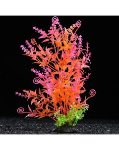Искусственное растение для аквариума и террариума оранжевое 6х24 см 4 шт Пижон аква