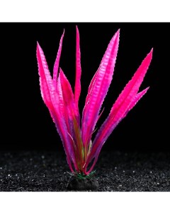 Искусственное растение для аквариума и террариума розовое 4х20 см 5 шт Пижон аква