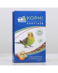 Сухой корм для волнистых попугаев с витаминами и минералами 500 г Пижон