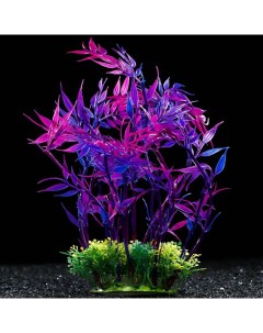 Искусственное растение для аквариума и террариума фиолетовое 22 см 2 шт Пижон аква
