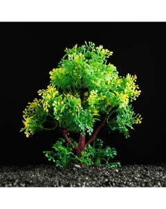 Искусственное растение для аквариума и террариума зелёное 15 см 2 шт Пижон аква