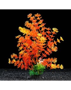 Искусственное растение для аквариума и террариума оранжевое 6х24 см 4 шт Пижон аква