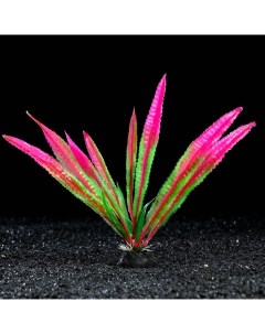 Искусственное растение для аквариума и террариума розовое 4х20 см 5 шт Пижон аква
