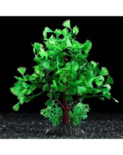 Искусственное растение для аквариума и террариума зелёное 15 см 2 шт Пижон аква