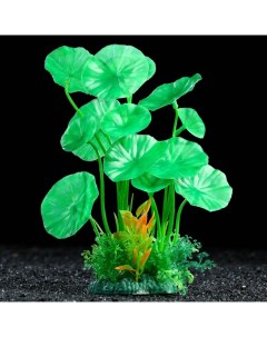 Искусственное растение для аквариума и террариума зелёное 22 см 2 шт Пижон аква