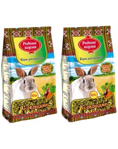 Сухой корм для кроликов с овощами 900 г 2 шт Родные корма