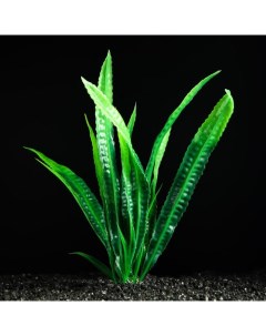 Искусственное растение для аквариума и террариума зелёное 4х20 см 5 шт Пижон аква