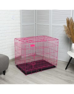Клетка для собак с люком розовая 85х60х70 см Пижон
