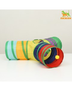 Тоннель для кошек Рогатка шуршащий разноцветный 85х25 см Пижон