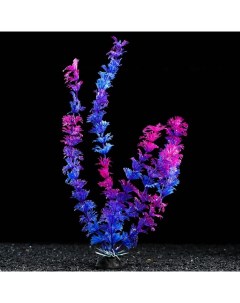 Искусственное растение для аквариума и террариума синее 4х30 см 5 шт Пижон аква