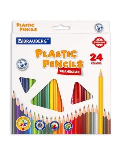 Набор цветных карандашей 24 цв арт 181663 5 наборов Brauberg
