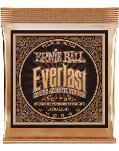 Струны для акустической гитары 2550 Everlast Coated Phosphor Bronze Extra Light Ernie ball