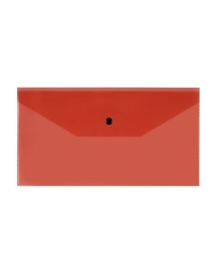 Папка конверт на кнопке С6 150мкм пластик прозрачная красная 5шт Стамм