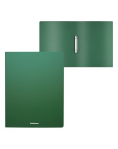 Папка на 2 кольцах пластиковая Matt Classic 24мм A4 зеленый в пакете по 4 Erich krause