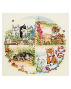 Набор для вышивания Cats And Seasons 30х30 см арт PCE895 Anchor
