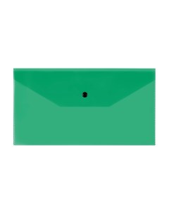 Папка конверт на кнопке С6 150мкм пластик прозрачная зеленая 5шт Стамм