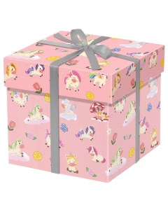 Коробка подарочная кубик для девочек 12 5 х 12 5 х 12 см Стрекоза