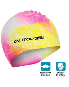 Шапочка для плавания взрослая силиконовая onlitop swim цвета микс обхват 54 60 см Onlytop