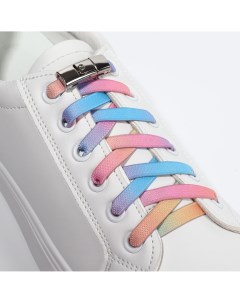 Шнурки для обуви пара с плоским сечением и фиксатором на застежке 8 мм 100 см цвет разноцветный Onlitop