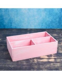 Ящик деревянный 34 5 20 5 10 см подарочный комодик розовая кисть Дарим красиво