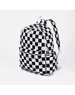 Рюкзак молодежный из текстиля 4 кармана цвет белый черный Nobrand