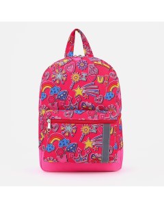 Рюкзак на молнии наружный карман светоотражающая полоса цвет розовый Nobrand