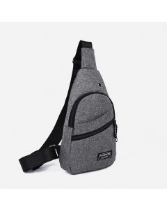 Рюкзак слинг на молнии 2 наружных кармана цвет серый Nobrand