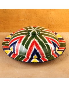 Блинница риштанская керамика атлас 24 см Шафран