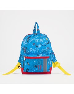 Рюкзак на молнии наружный карман светоотражающая полоса цвет голубой Nobrand