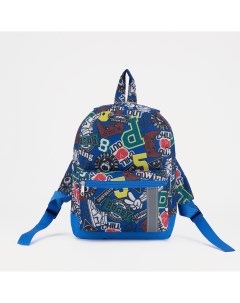 Рюкзак на молнии наружный карман светоотражающая полоса цвет синий Nobrand
