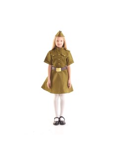 Платье военное для девочки пилотка ремень 5 7 лет рост 122 134 см Страна карнавалия