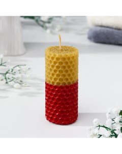 Свеча из вощины медово красная 8 см Богатство аромата