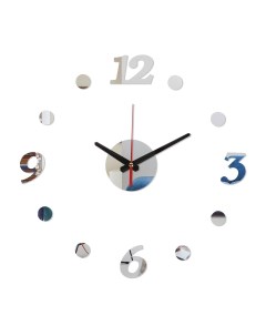 Часы наклейка серия diy плавный ход d 40 см серебро Nobrand