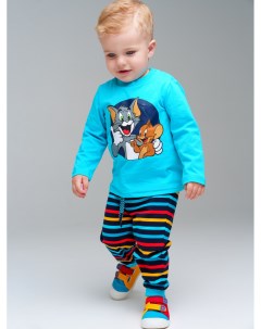 Комплект детский трикотажный для мальчиков фуфайка футболка с длинными рукавами брюки Playtoday newborn-baby