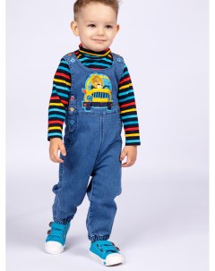 Полукомбинезон детский текстильный джинсовый для мальчиков Playtoday newborn-baby