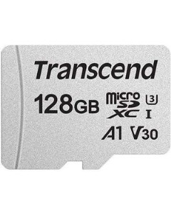 Карта памяти 128GB microSDXC Class 10 UHS I U3 V30 A1 без адаптера TLC TS128GUSD300S Transcend