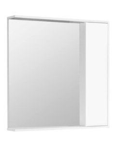 Зеркальный шкаф Стоун 80 белый глянец с подсветкой 1A228302SX010 Акватон
