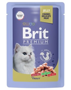 Влажный корм для кошек Premium Пауч Форель в желе 0 085 кг Brit*