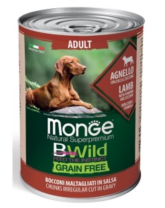 Влажный корм для собак BWild Grainfree Adult из ягненка с тыквой и кабачками 0 4 кг Monge