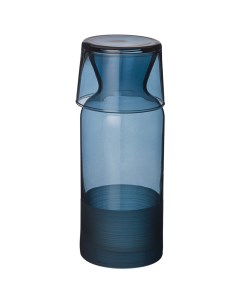 Графин Mat Shiny с крышкой стаканом 700 мл стекло синий Lefard