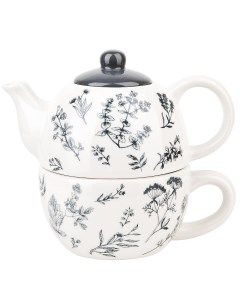 Чайник заварочный с чашкой Луговые Травы 380 350 мл керамика Dolomite